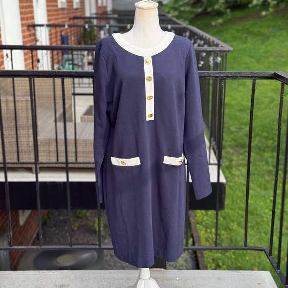 NWT Lilly Pulitzer Kennedy Classic Shift Dress True Navy Size XL - Picture 8 of 13